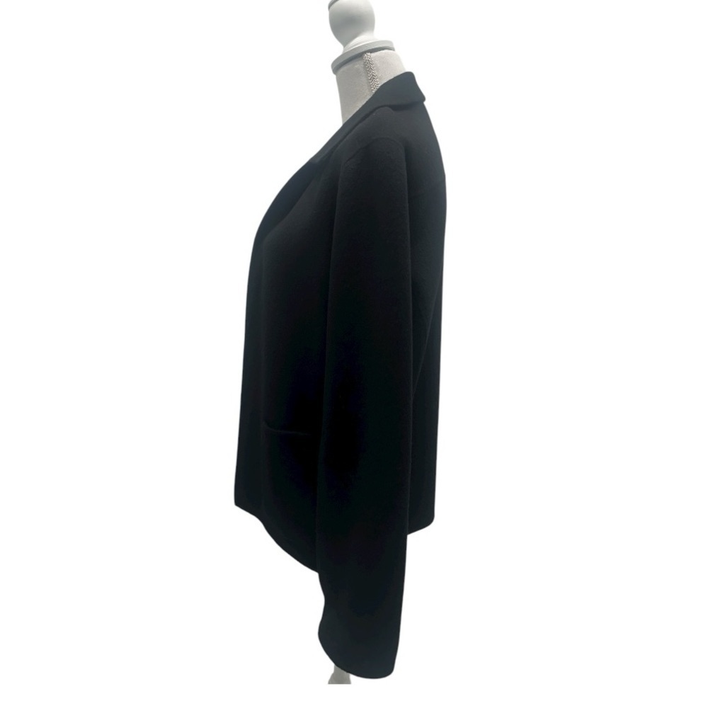 Talbots Black 100% Wool Open Front Blazer Jacket Size 8 Old Money EUC - Picture 3 of 5
